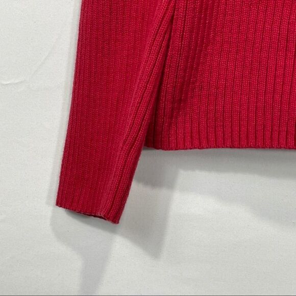 Petite Croft & Barrow Red Quilted Sweater Jacket - Picture 14 of 16